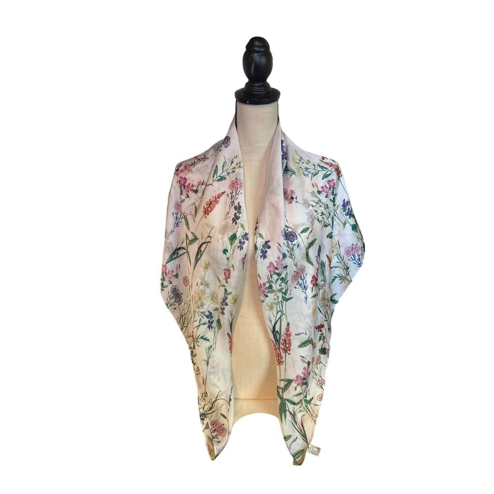 Dana Buchman Women Scarf Shawl Wrap Floral Lightweight Cottagecore Spring Summer